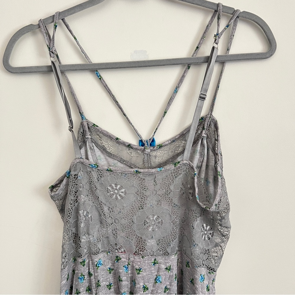 Betsey Johnson Y2K Women’s Babydoll Chemise Lingerie Dress Floral Gray Size M - Picture 8 of 11